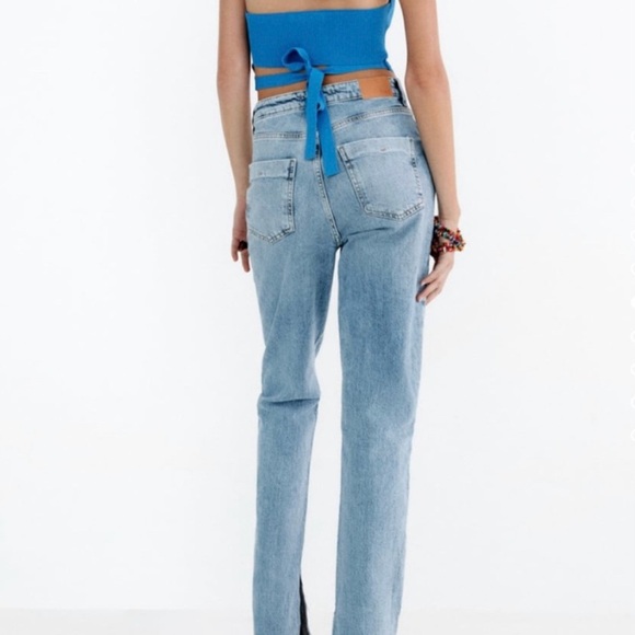 Zara NWT Slim Flare High Rise Jeans Size 0 - Picture 3 of 8